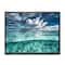 Designart - Amazing Underwater Seascape And Clouds - Nautical & Coastal Canvas Wall Art Print in Black Frame